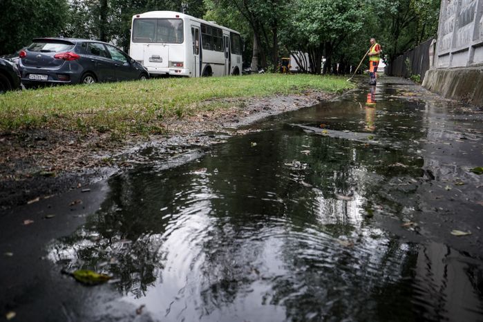 Последствия ливня в Москве