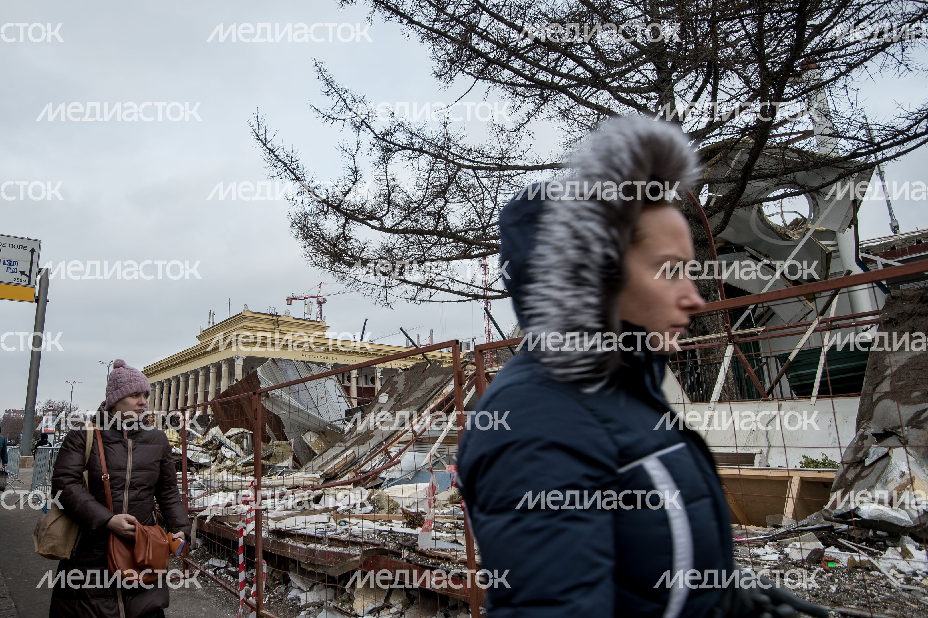Снос самостроя у станции метро Динамо в Москве