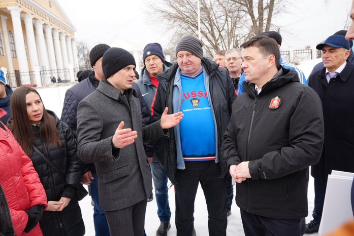 Посещение места строительства нового стадиона «Торпедо» в Люберцах Губернатором Подмосковья