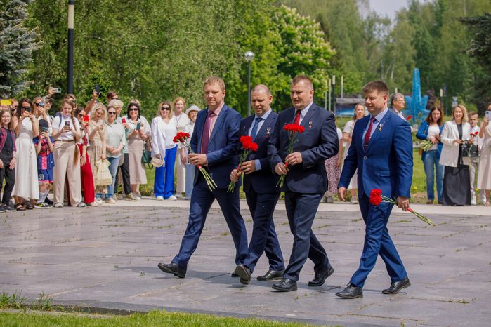 Торжественная встреча космонавтов в Звездном городке