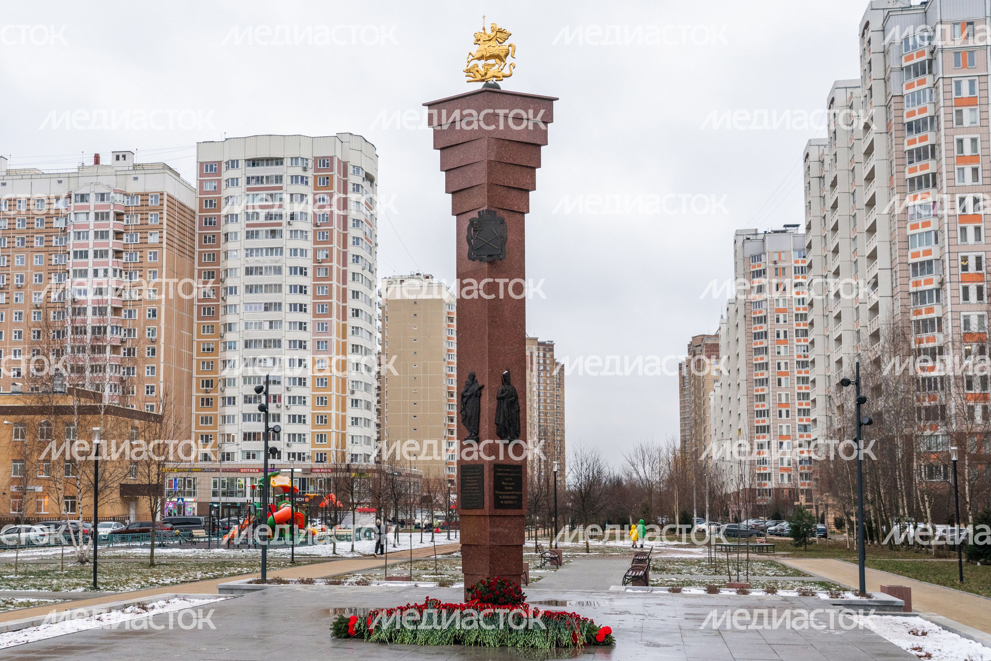 Стела «Населенный пункт воинской доблести» в Подольске Стела «Населенный пункт воинской доблести» в Подольске