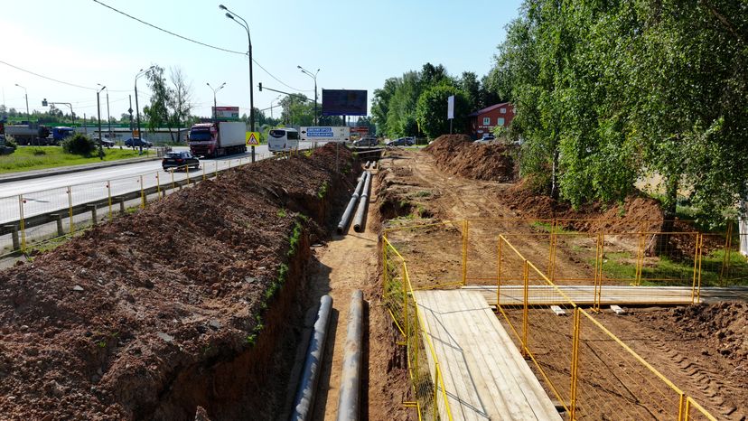 Замена труб отопления на улице Социалистическая в Рузе