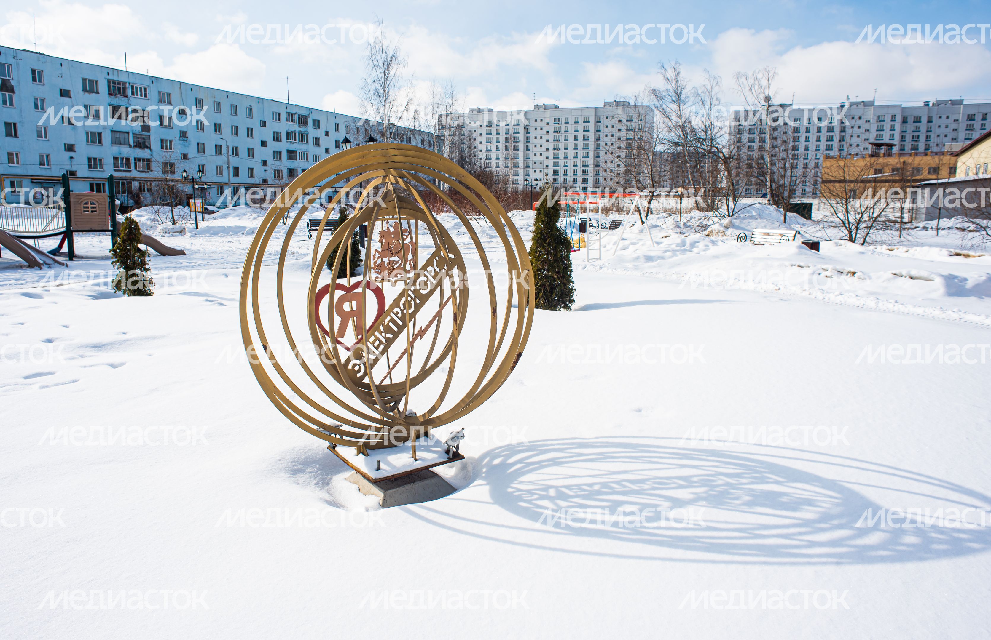 Зимние виды города Электрогорск
