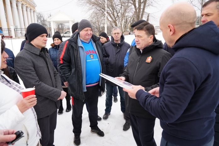 Посещение места строительства нового стадиона «Торпедо» в Люберцах Губернатором Подмосковья