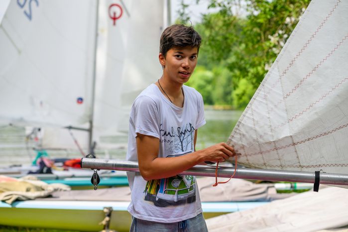Парусная регата «Кубок патриотов» среди юношей и девушек на Пироговском водохранилище в Мытищах