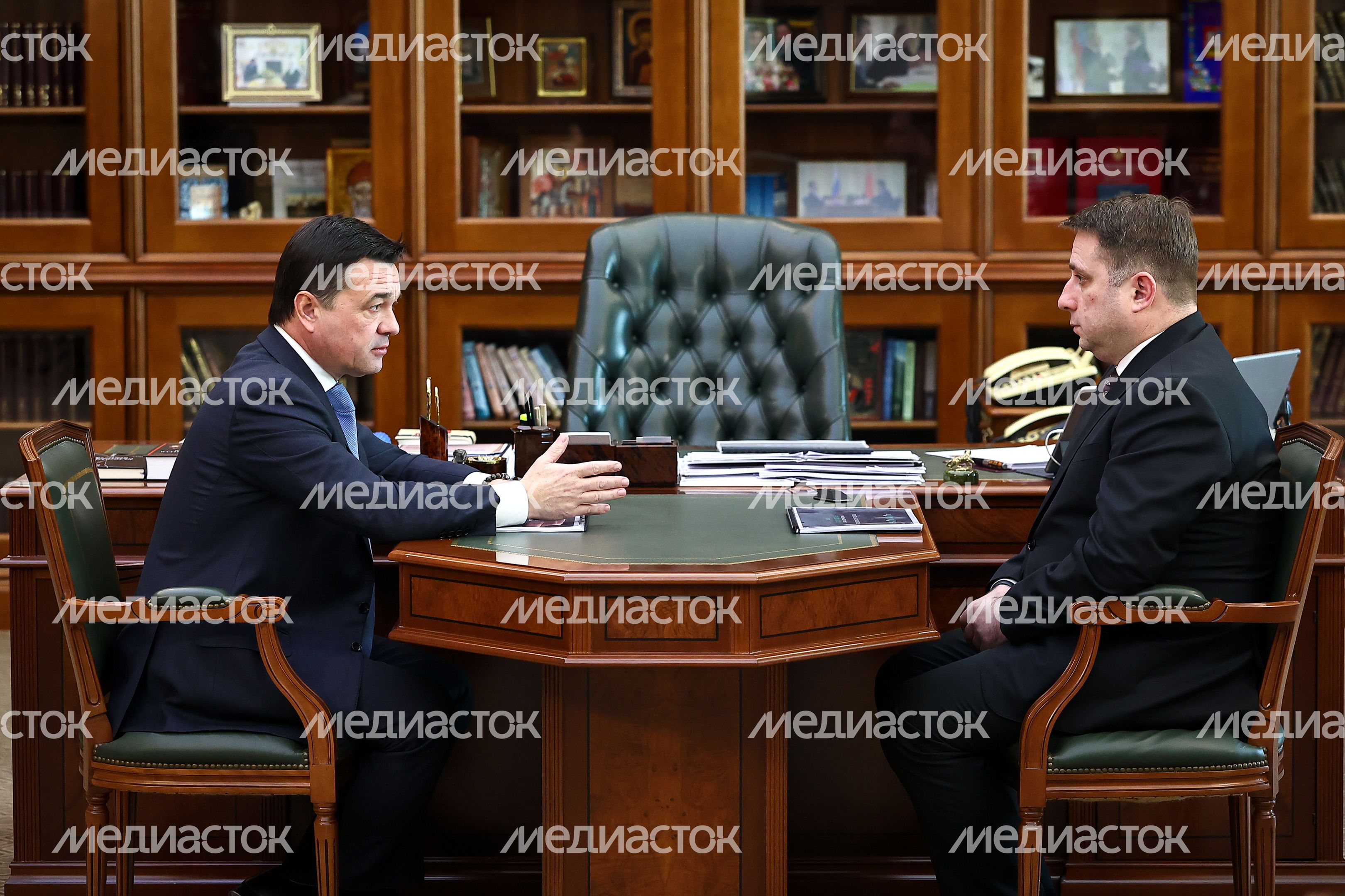 Рабочая встреча Губернатора Подмосковья с главой городского округа Подольск