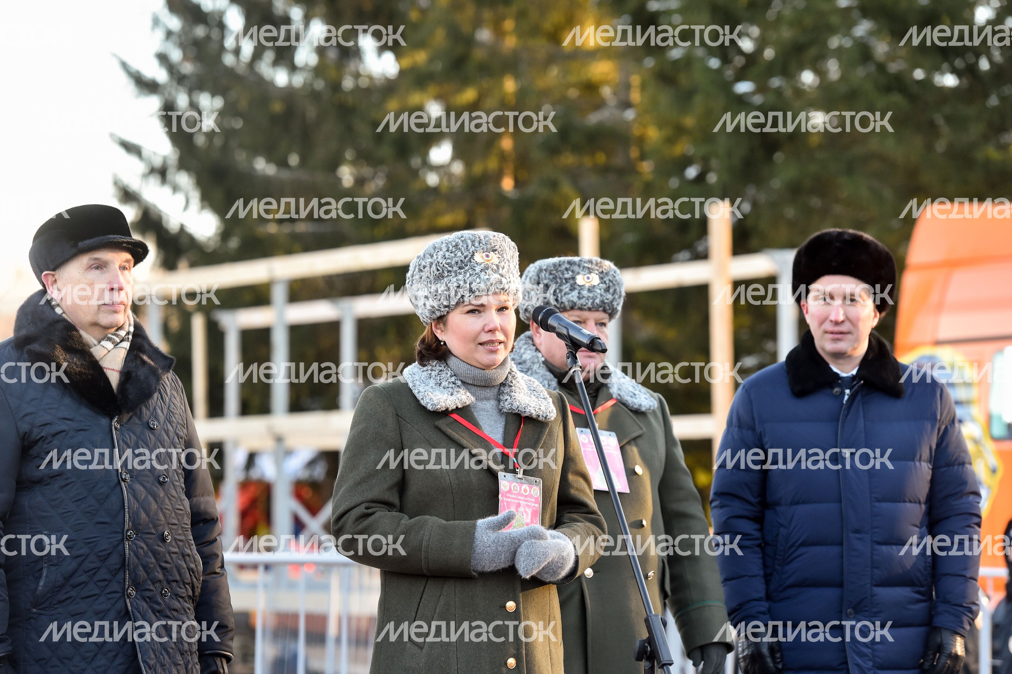 Сруб главной новогодней ели страны в Наро-Фоминском округе Подмосковья
