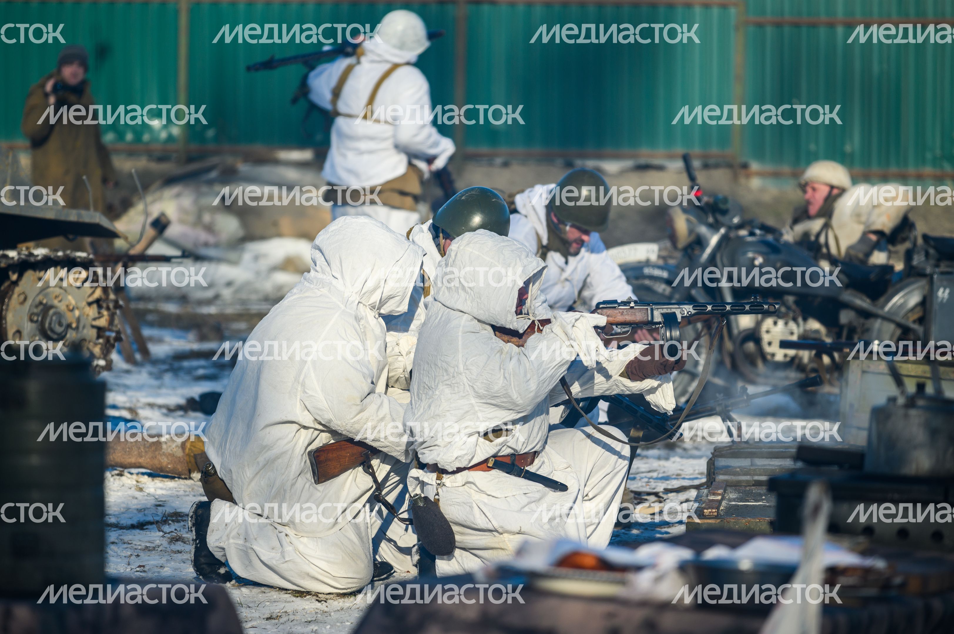 Военно-историческая реконструкция в музее танка Т-34 в Мытищах