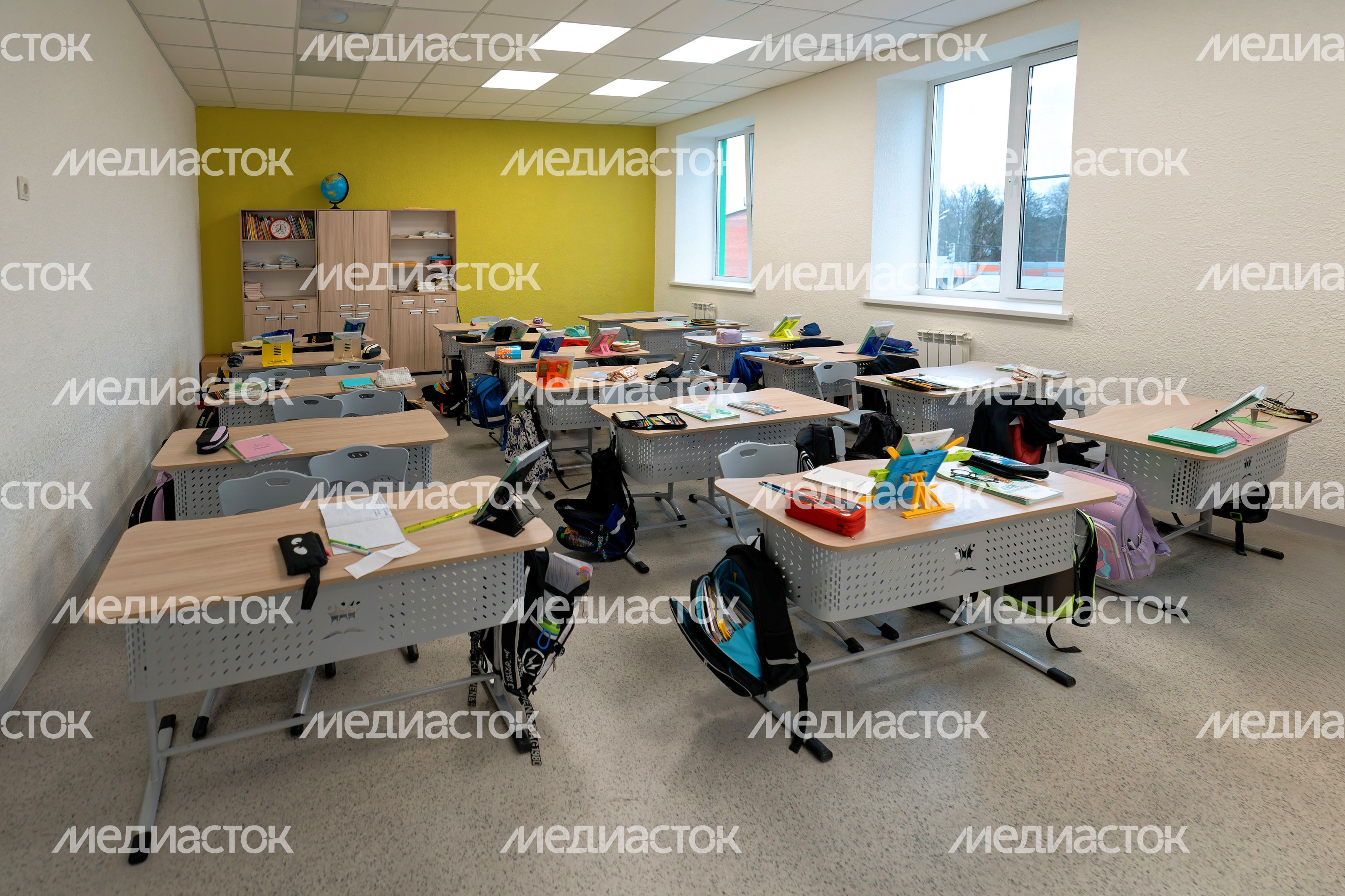 Учебный класс Алабинской средней школы в поселке Калининец после капитального ремонта Учебный класс Алабинской средней школы в поселке Калининец после капитального ремонта