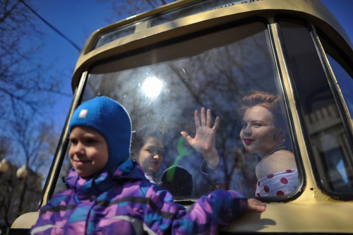 Парад трамваев в Москве