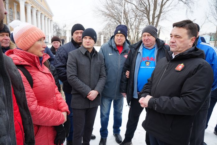Посещение места строительства нового стадиона «Торпедо» в Люберцах Губернатором Подмосковья