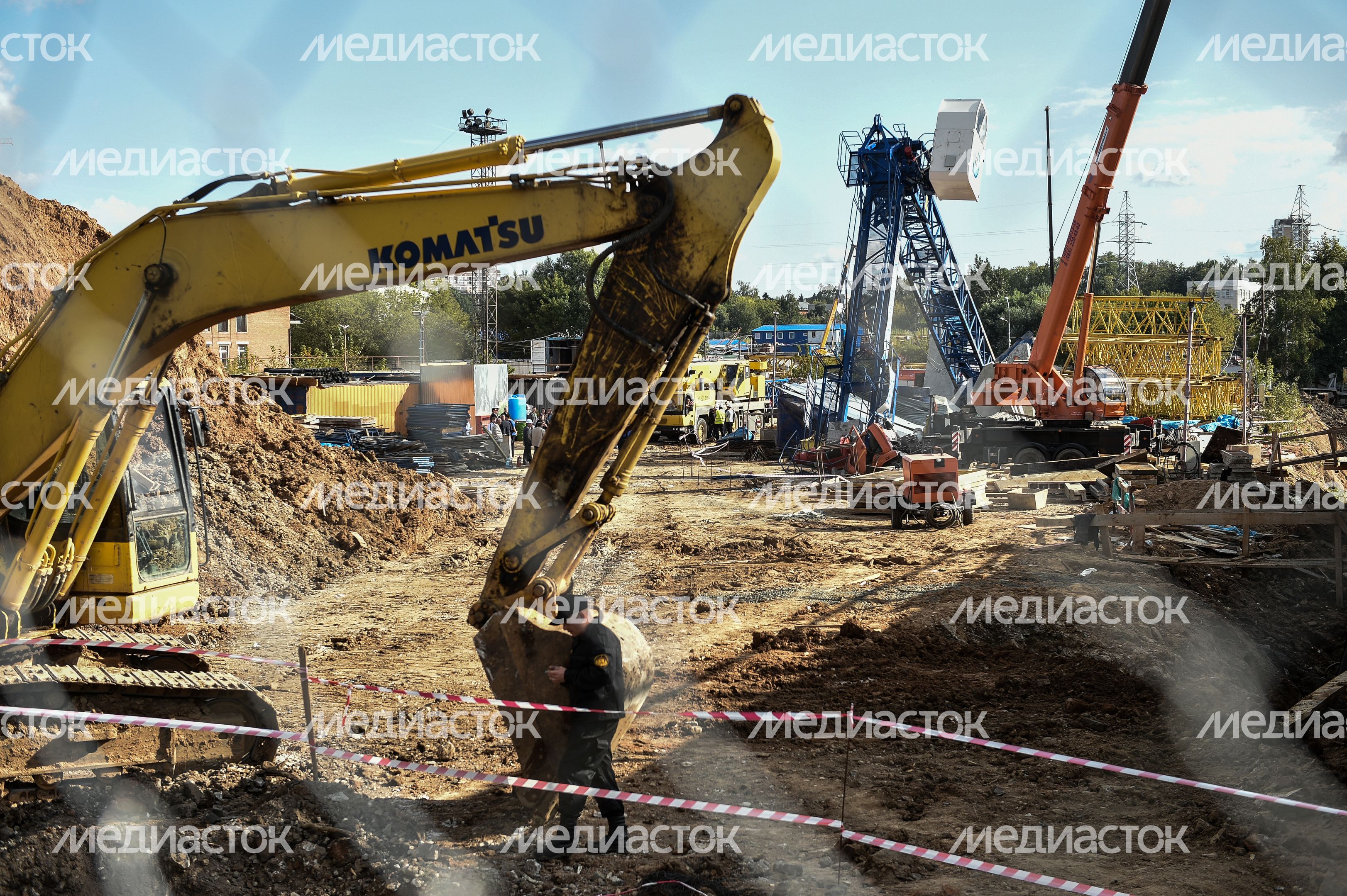 Упавший башенный кран на Боровском шоссе