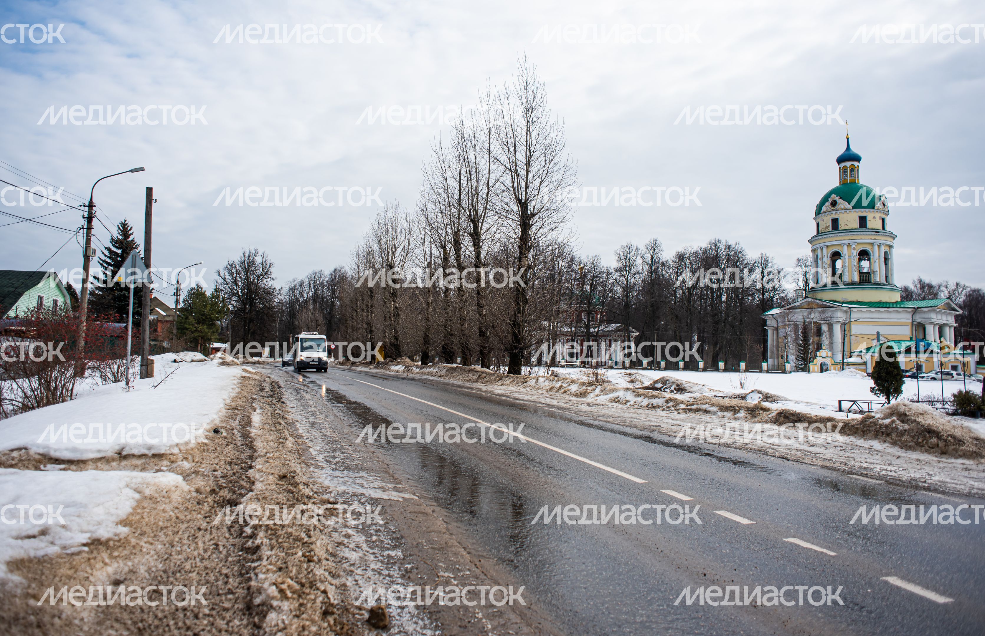 Зимние виды деревни Гребнево