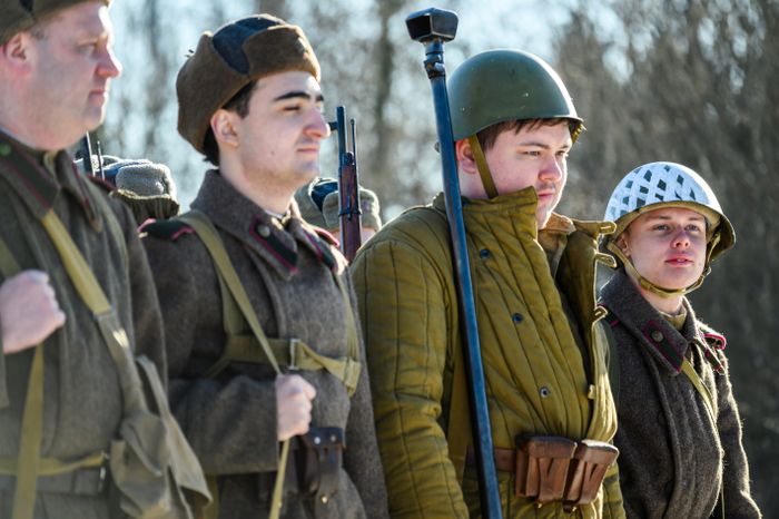 Военно-историческая реконструкция в музее танка Т-34 в Мытищах