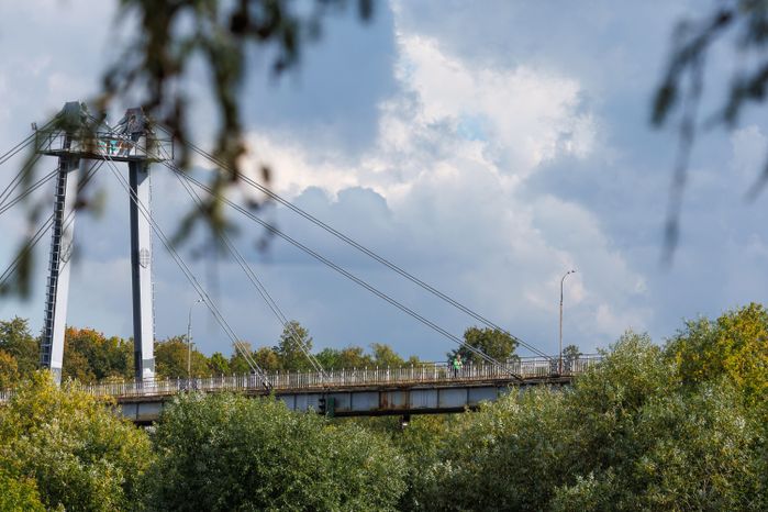 Новлянский пешеходный мост в городе Воскресенск