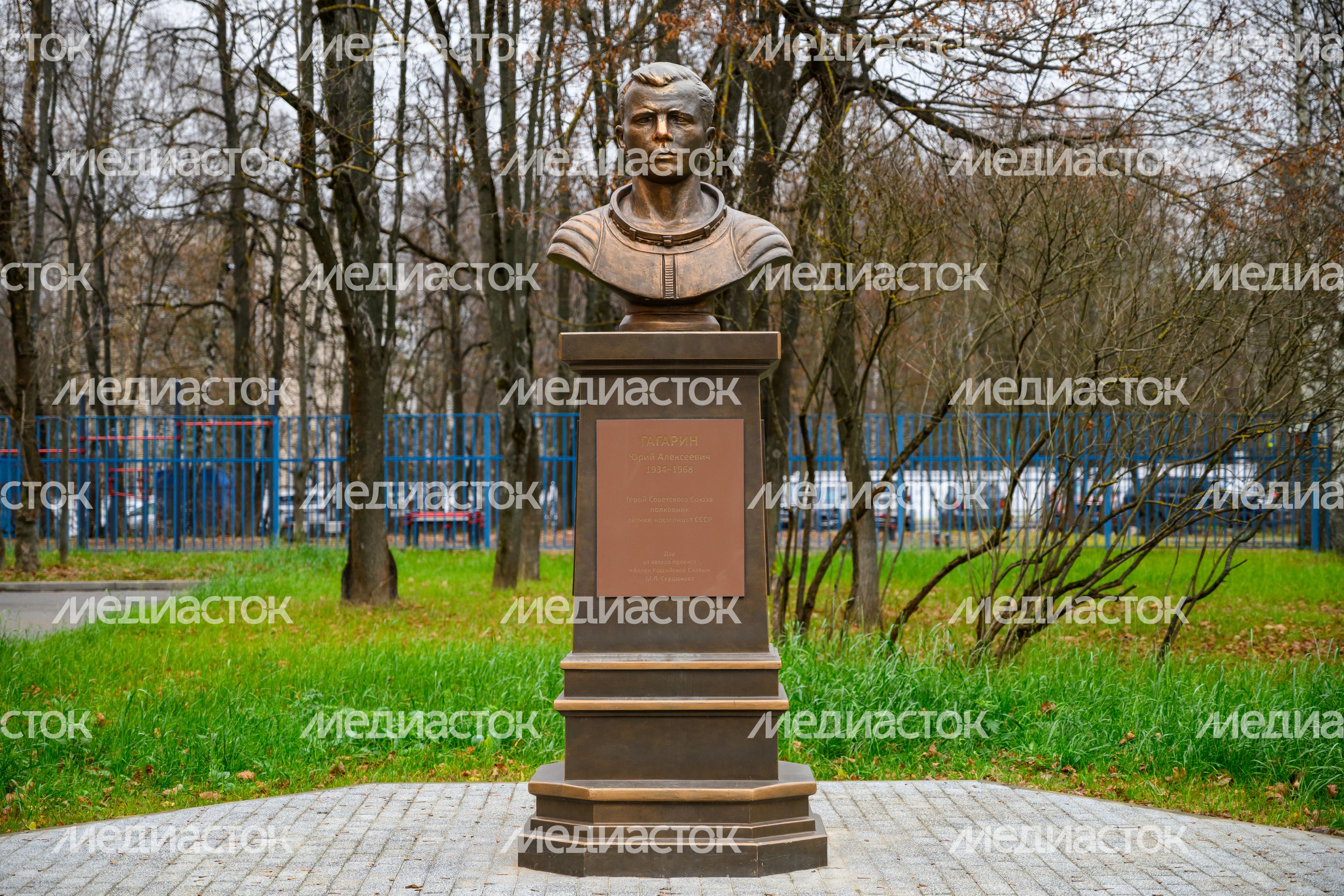 Бюст Ю.А. Гагарина у лицея №14 в Щелково Бюст Ю.А. Гагарина у лицея №14 в Щелково