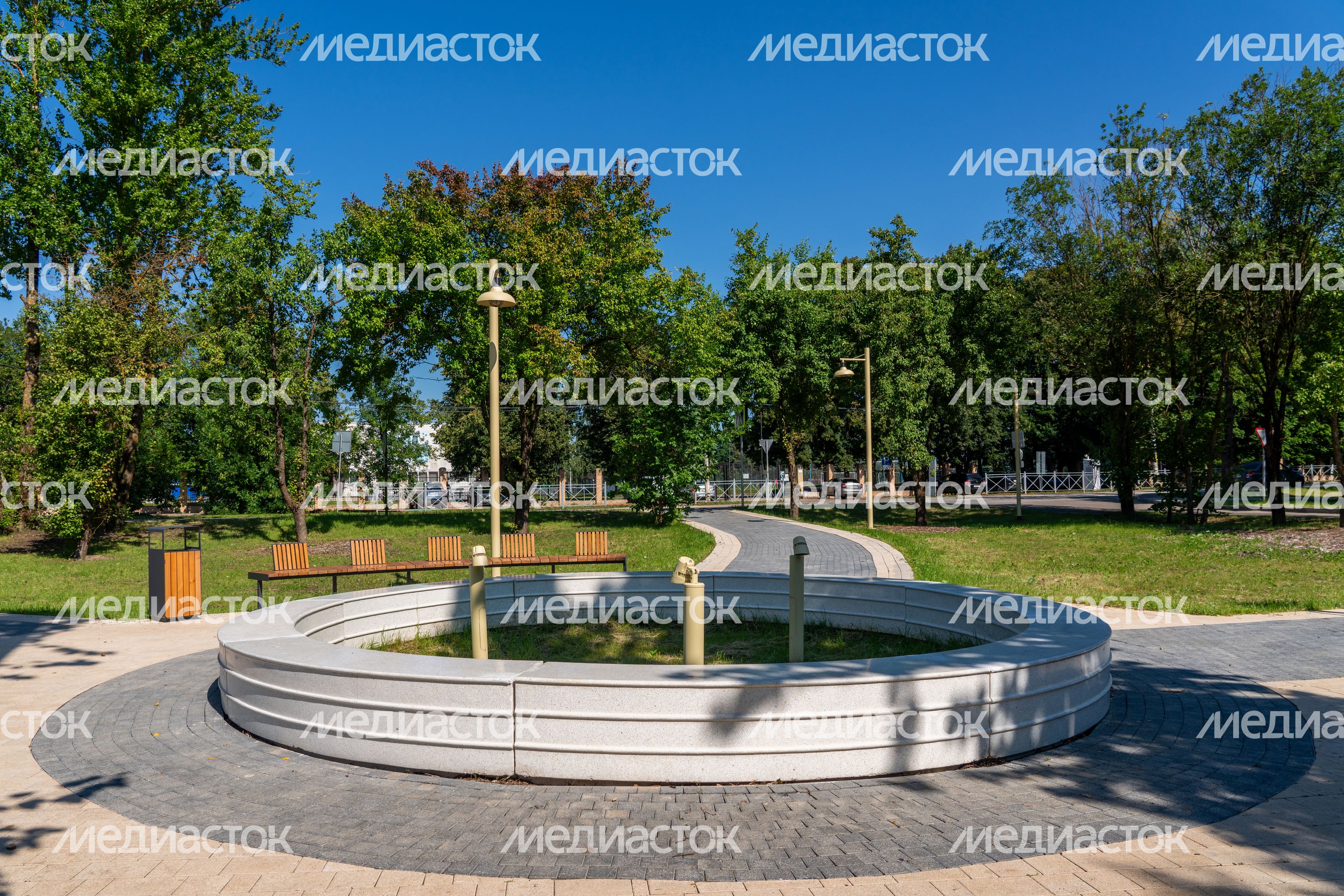 Сквер на улице Социалистической в Рузе после благоустройства