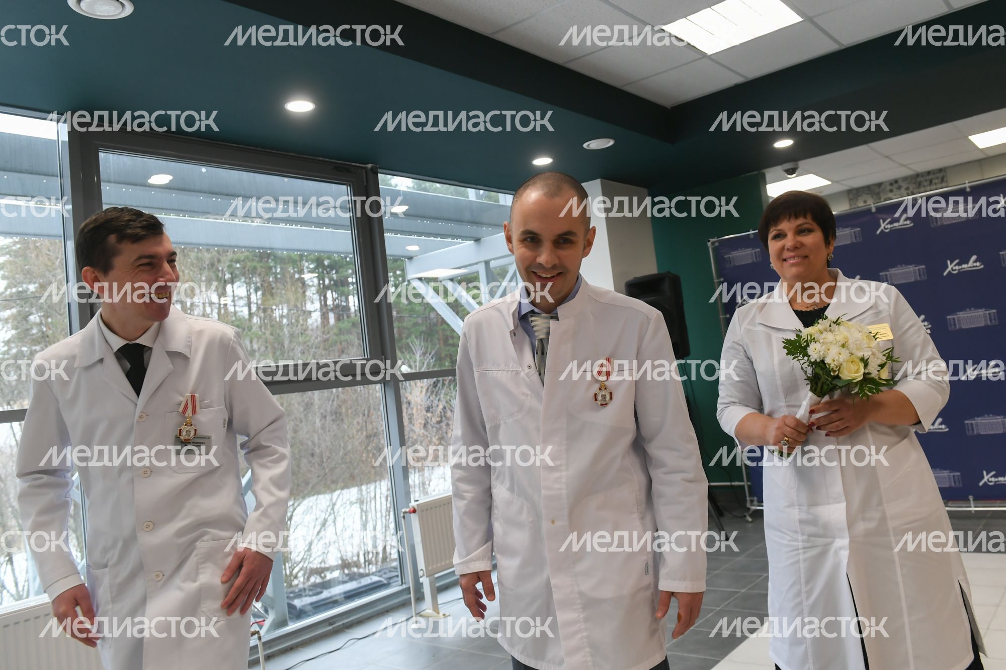 Проверка губернатором Подмосковья работы временного инфекционного корпуса Химкинской областной больницы