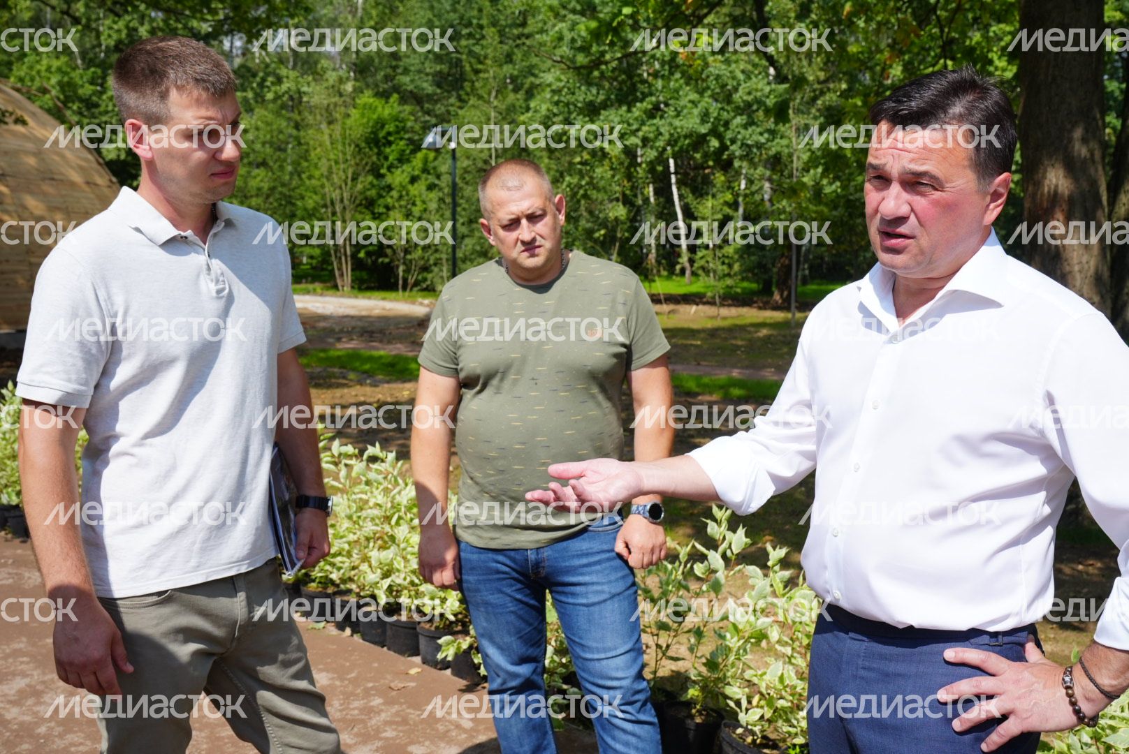 Посещение Фрязинского лесопарка Губернатором Подмосковья