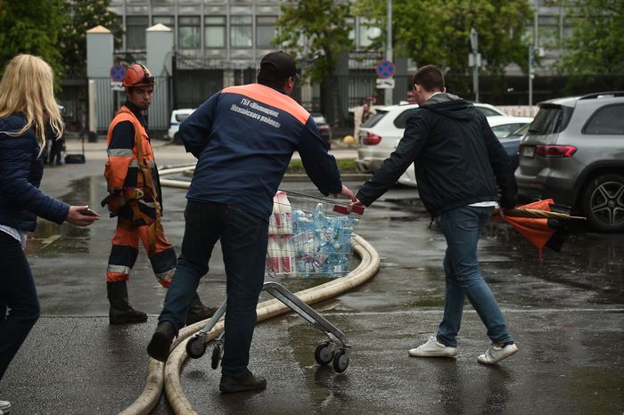 Пожар в бизнес‑центре «Гранд Сетунь плаза» в Москве