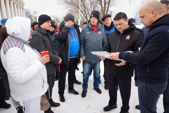 Посещение места строительства нового стадиона «Торпедо» в Люберцах Губернатором Подмосковья