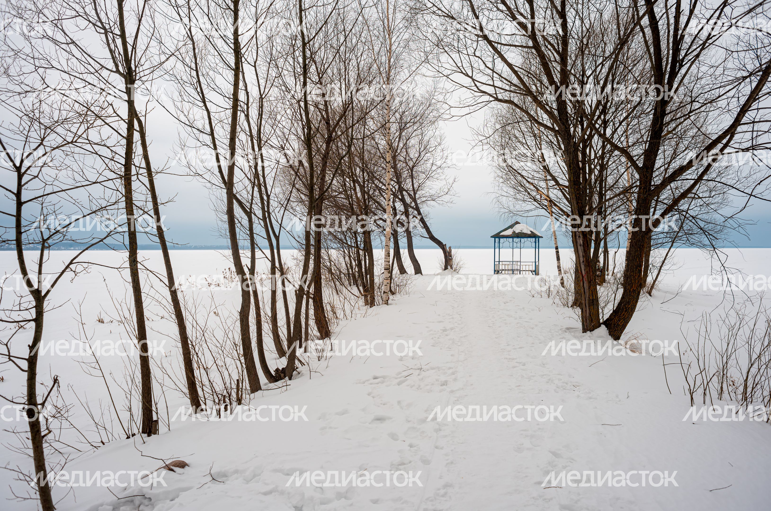Зимние виды озера Плещеево