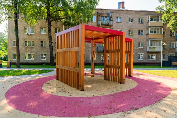 Сквер на улице Социалистической в Рузе после благоустройства