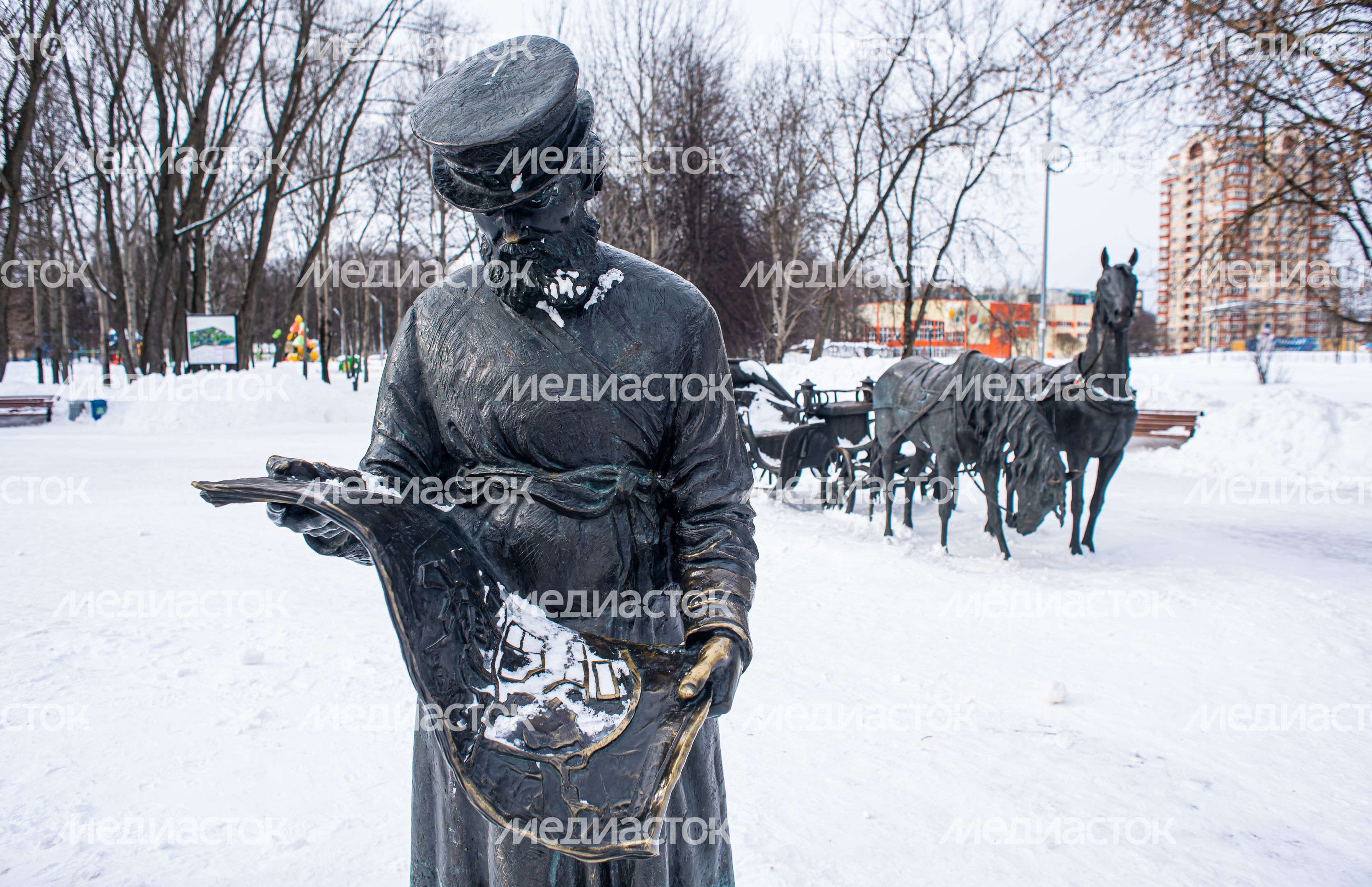 Зимние виды города Долгопрудный