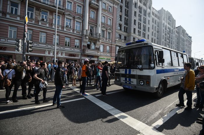 Несанкционированный митинг на Пушкинской площади