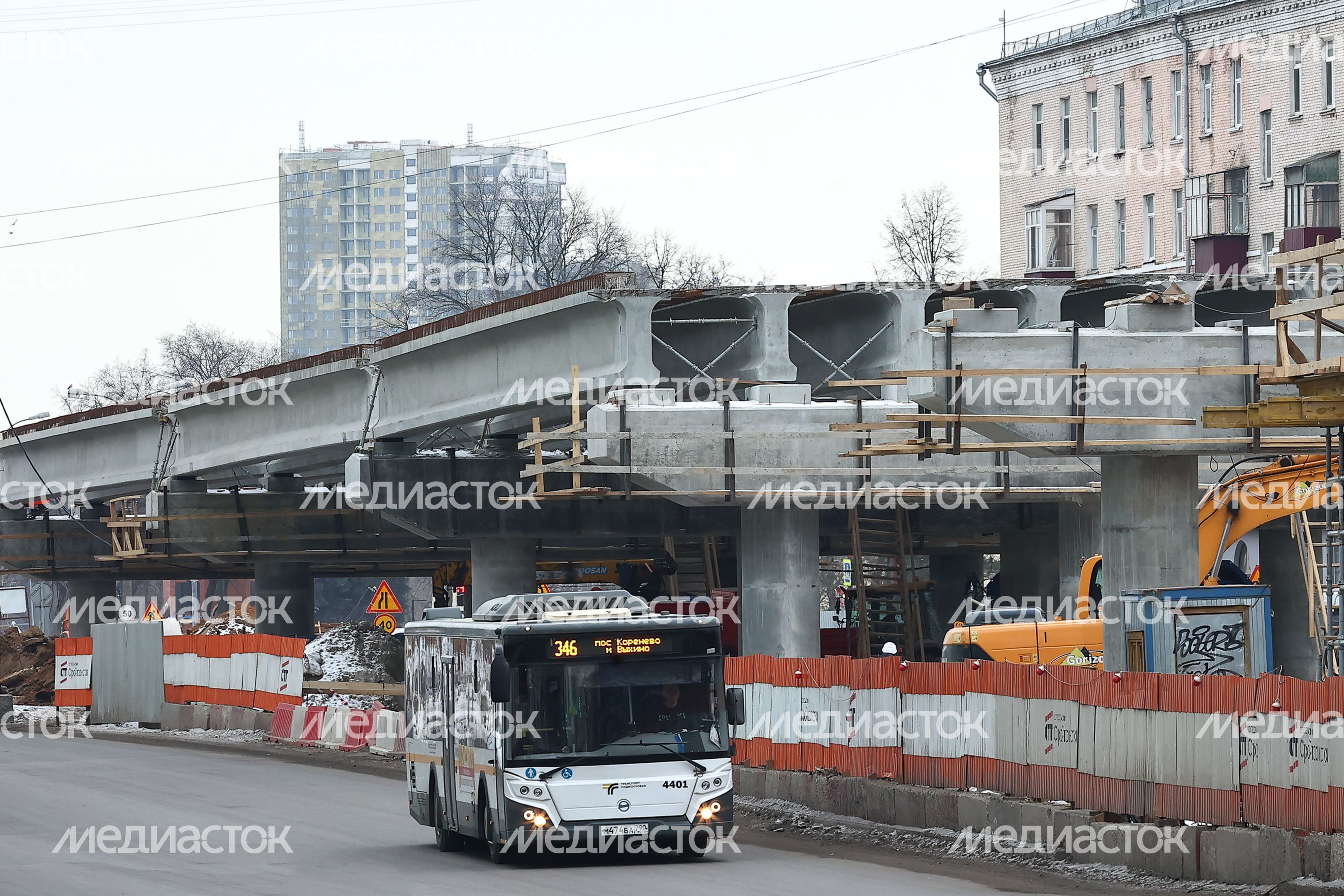 Проверка губернатором строительства эстакады в Люберцах
