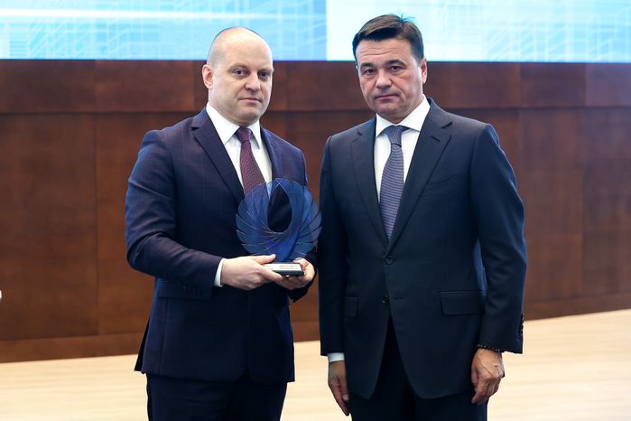 Открытие торжественного мероприятия в преддверии Дня финансиста Губернатором Подмосковья и Министром финансов РФ
