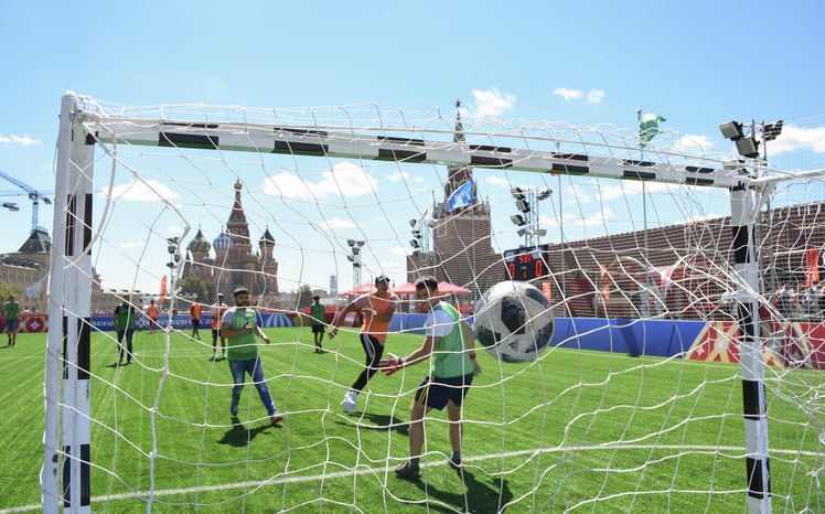 Футбольный парк на Красной площади в Москве