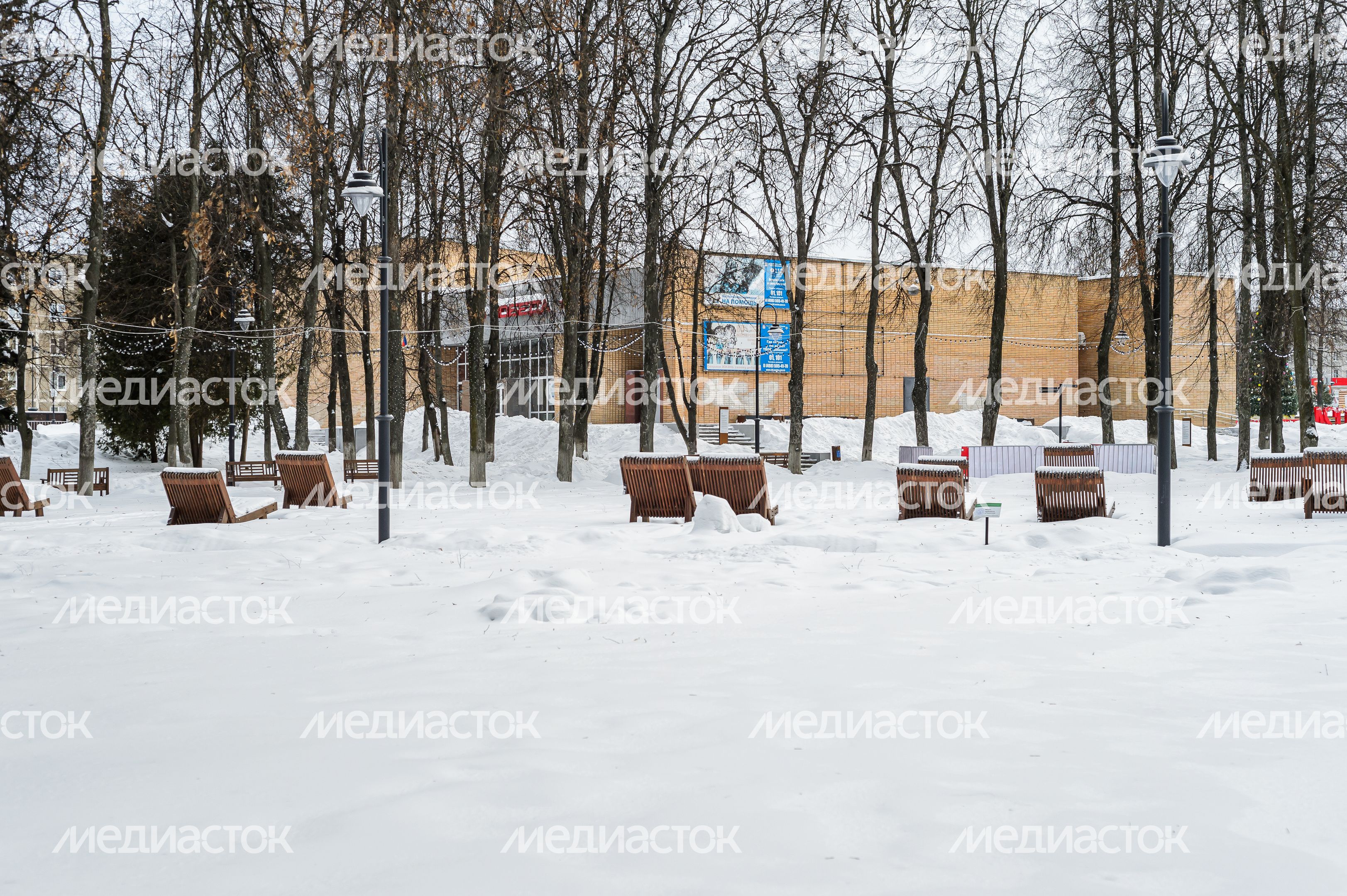 Зимний центральный парк культуры и отдыха в Зарайске