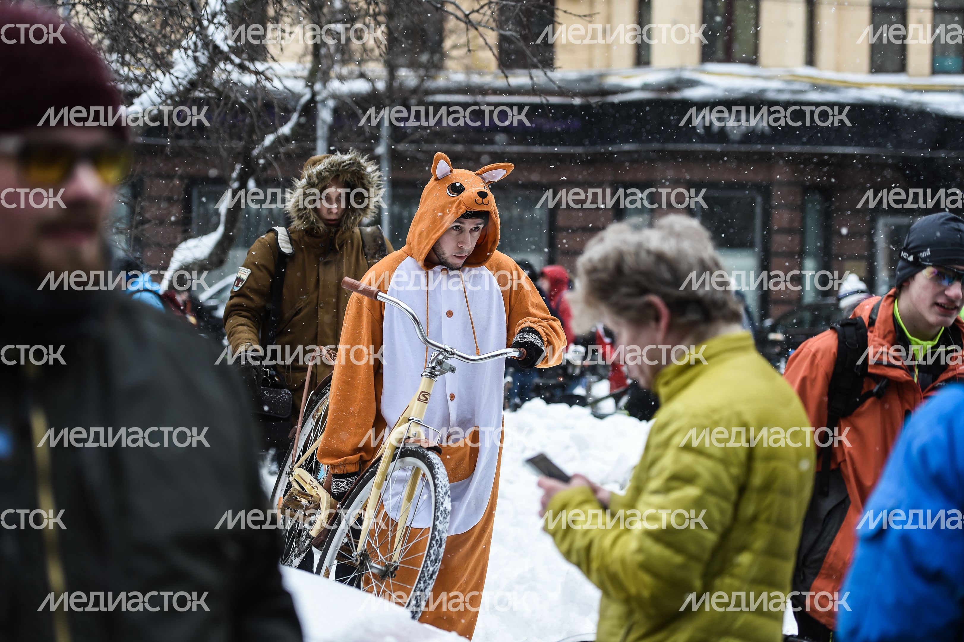 В Москве состоялся 4-й Зимний Велопарад