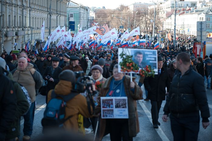 Марш памяти убитого политика Бориса Немцова в Москве