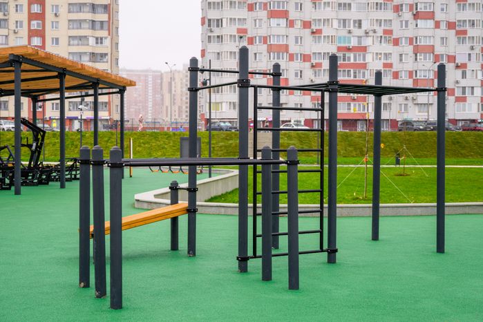 Спортивная площадка в новом парке «Дружба» в Люберцах