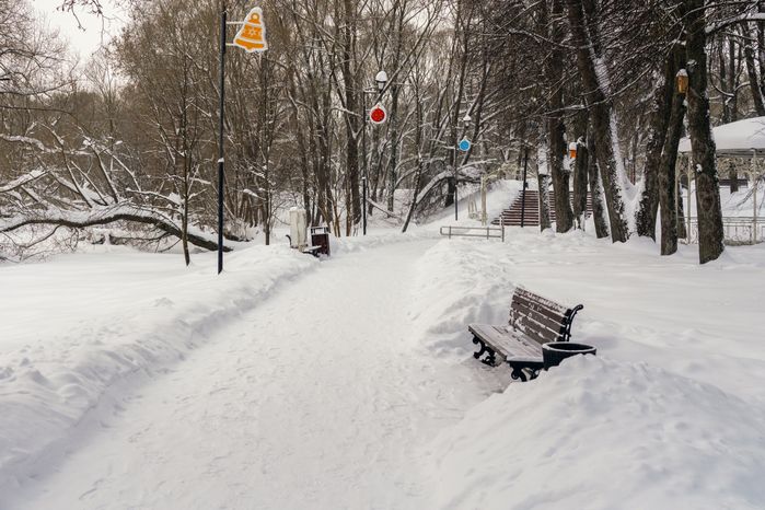 Городской парк культуры и отдыха Чехова зимой