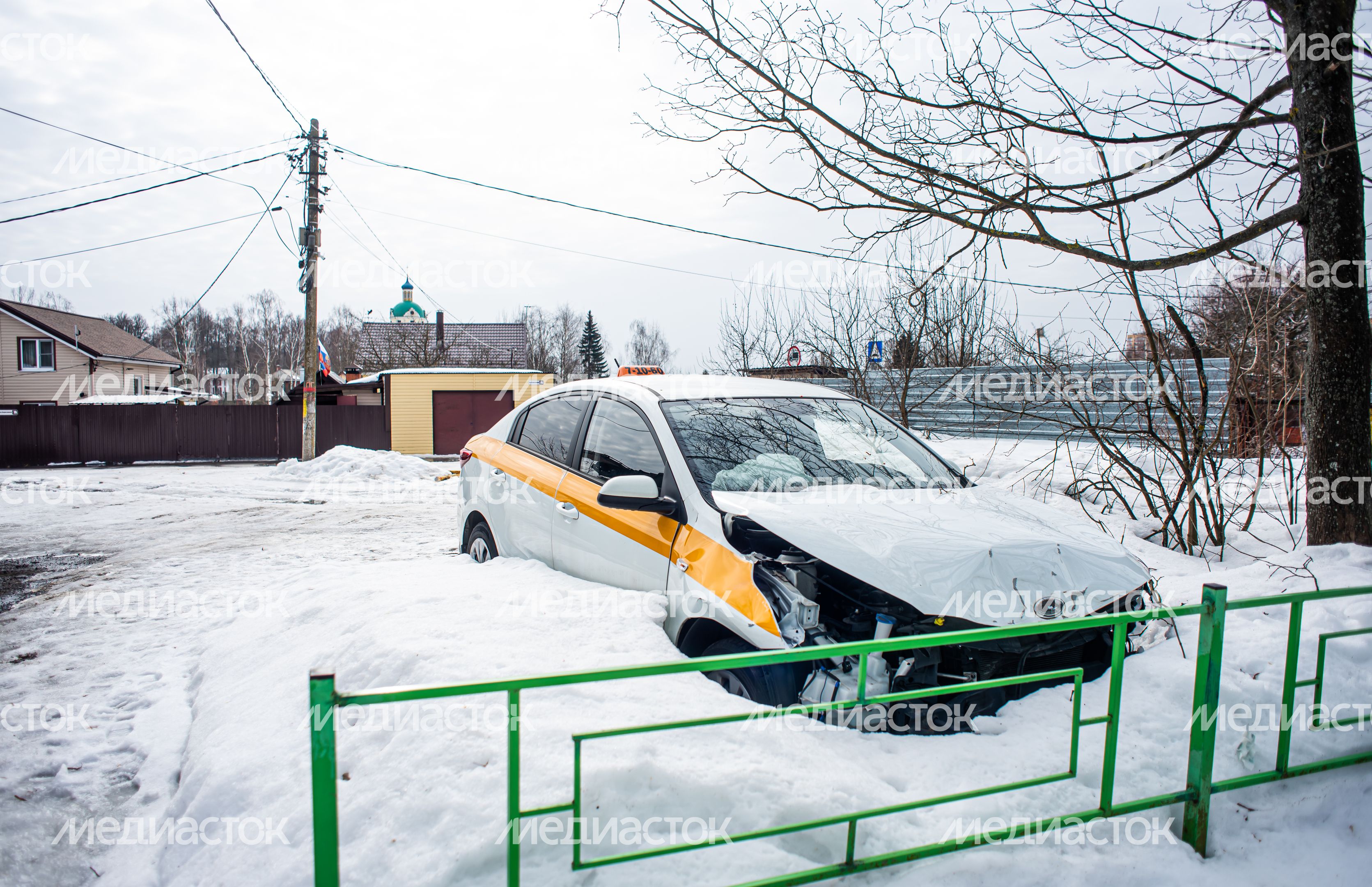 Зимние виды деревни Гребнево