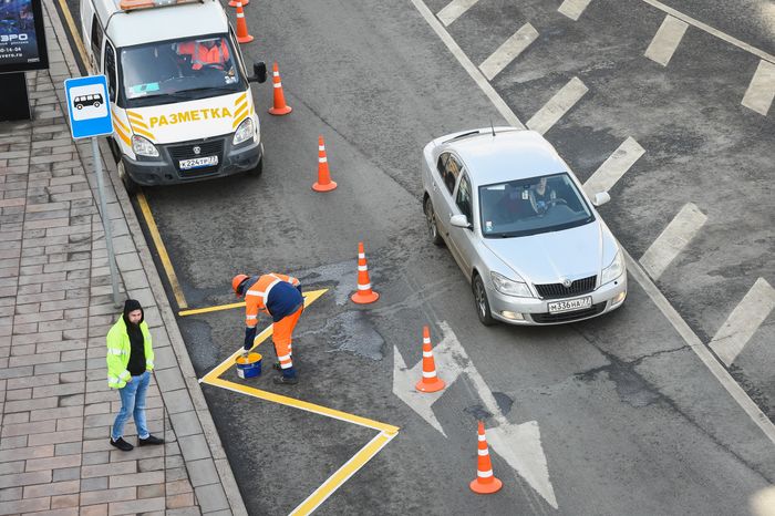 Нанесение дорожной разметки в Москве