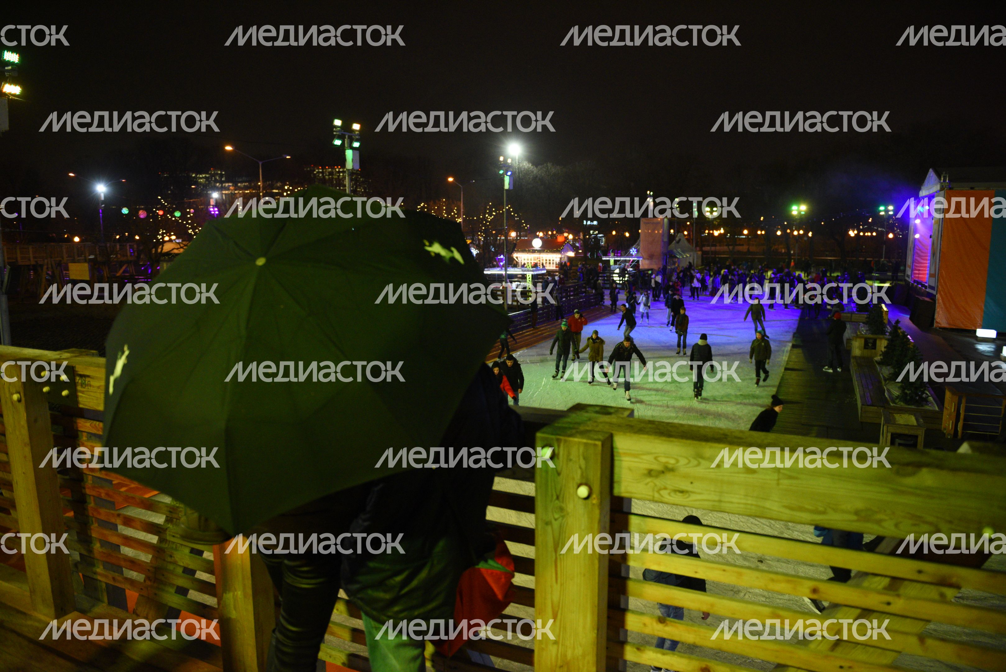 Открытие катка в парке Горького в Москве