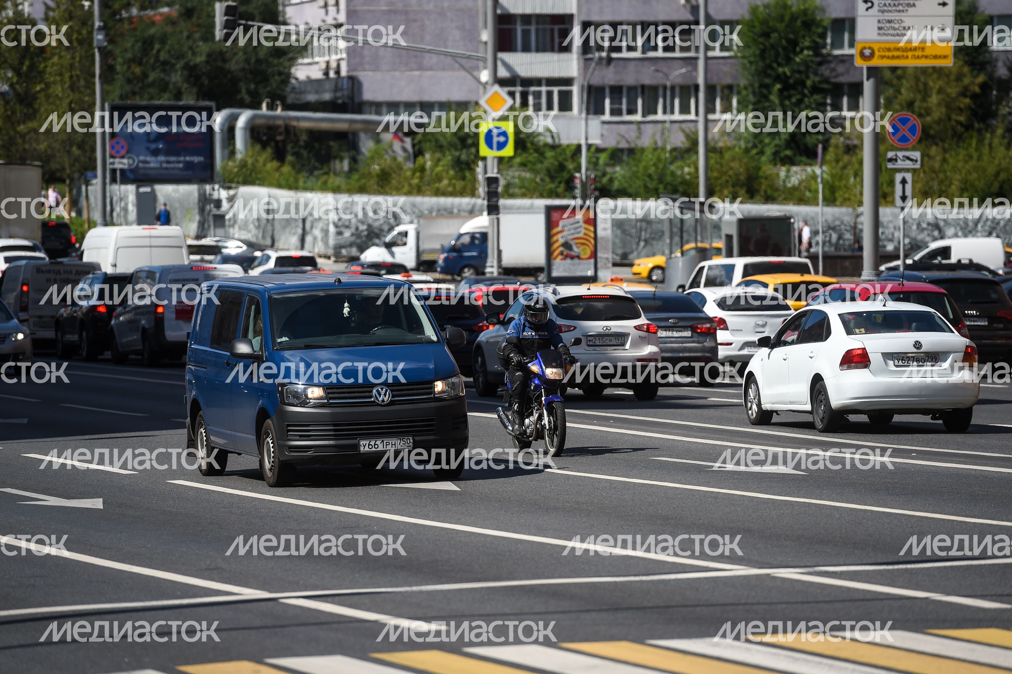 Мотоциклисты на улицах Москвы