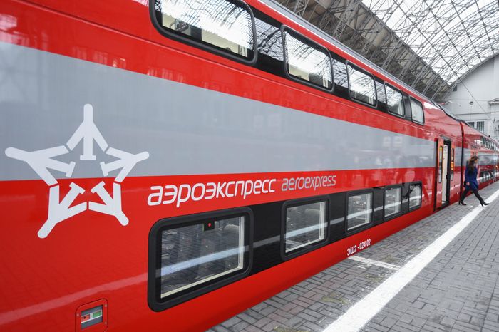 Запуск двухэтажного «Аэроэкспресса» с Киевского вокзала в Москве