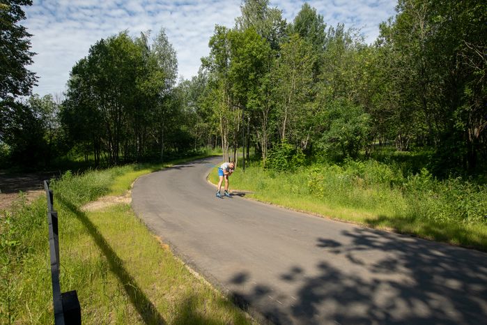 Лыжероллерная трасса в лесопарке «Волкуша» в Лыткарино