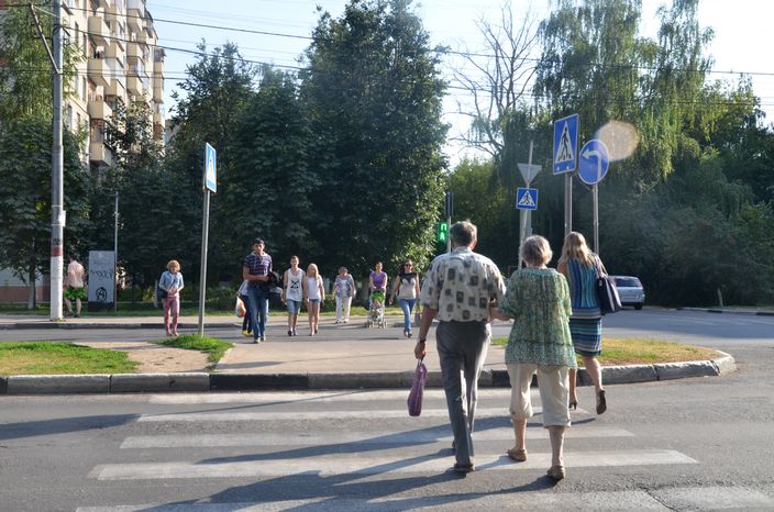 Пешеходный переход на ул. Большая Серпуховская в Подольске