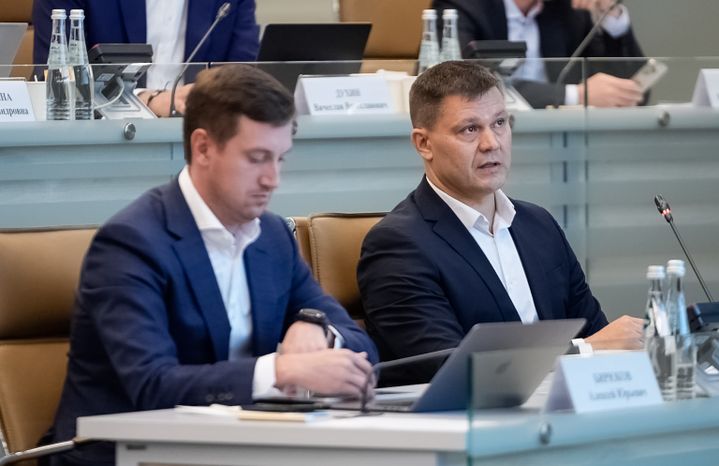 Министр энергетики Московской области Сергей Воропанов на совещании губернатора с областным правительством