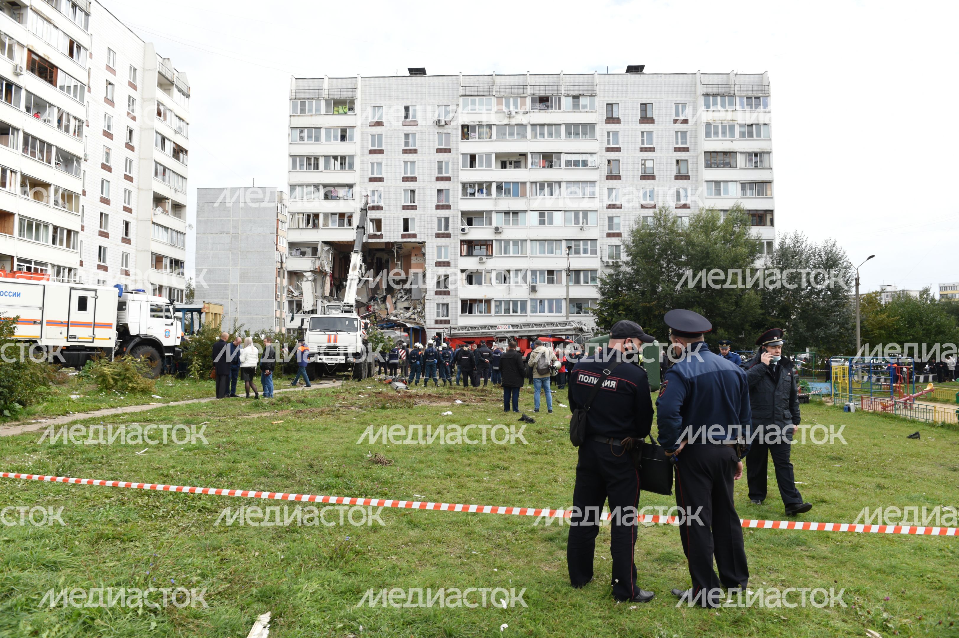 Кадры с места взрыва газа в жилом доме в Ногинске
