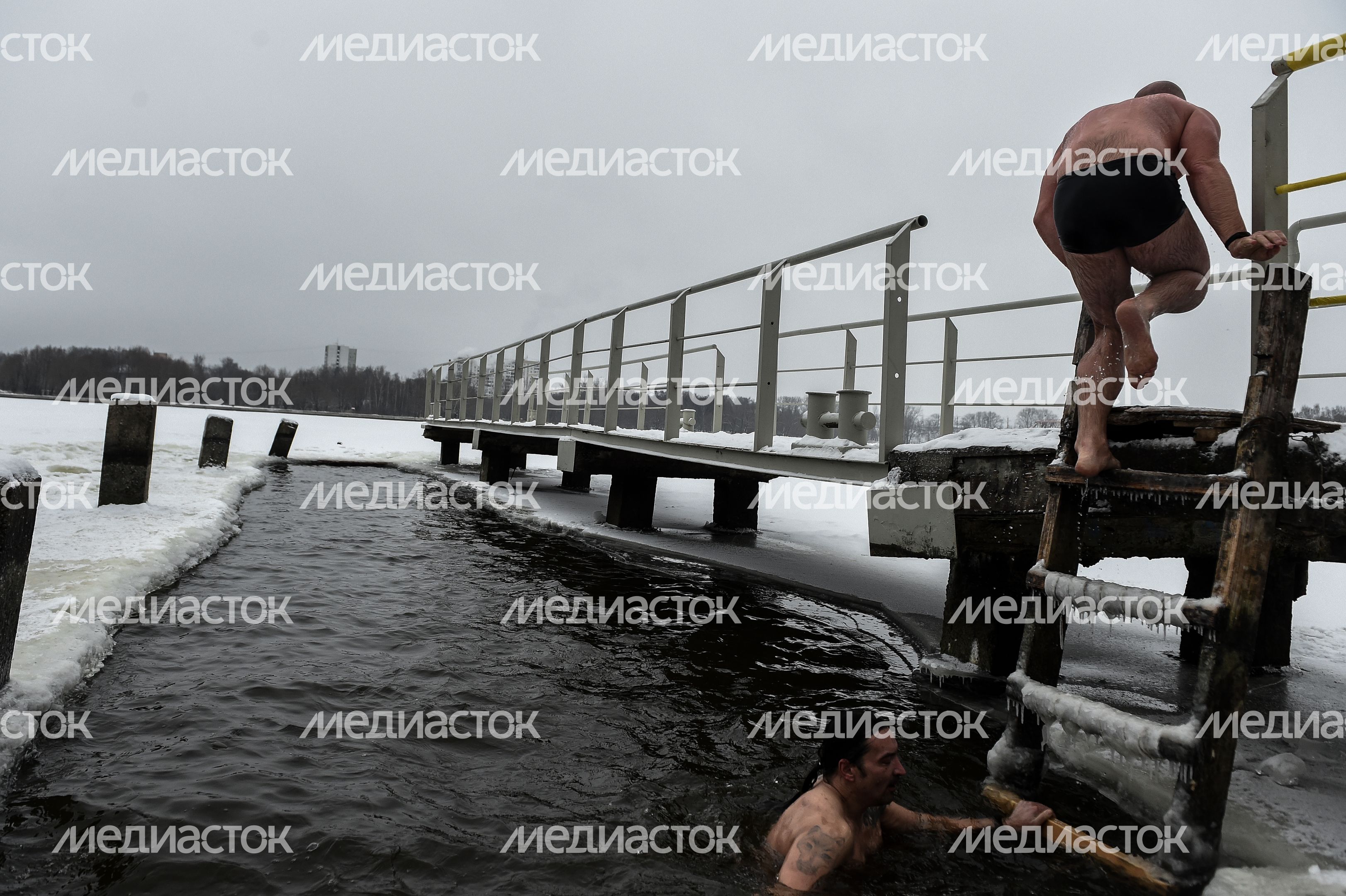Купание моржей в Долгопрудном
