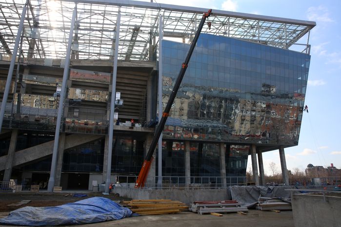 Завершающий этап строительства стадиона ЦСКА в Москве