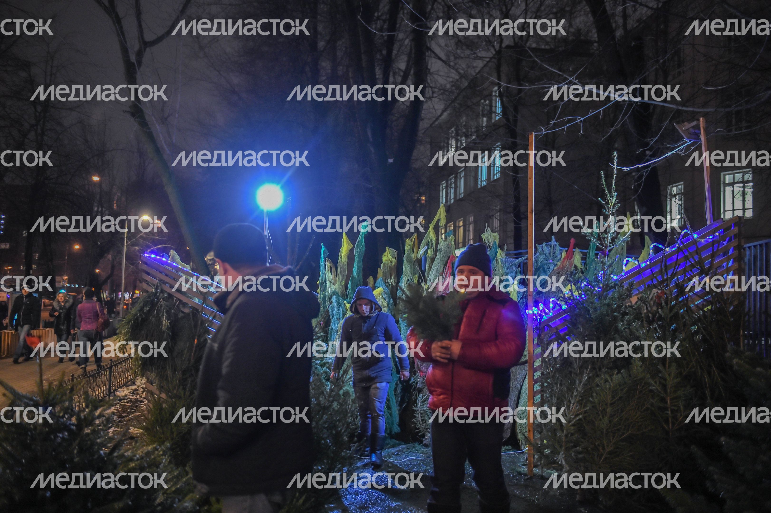 Открытие елочных базаров в Москве