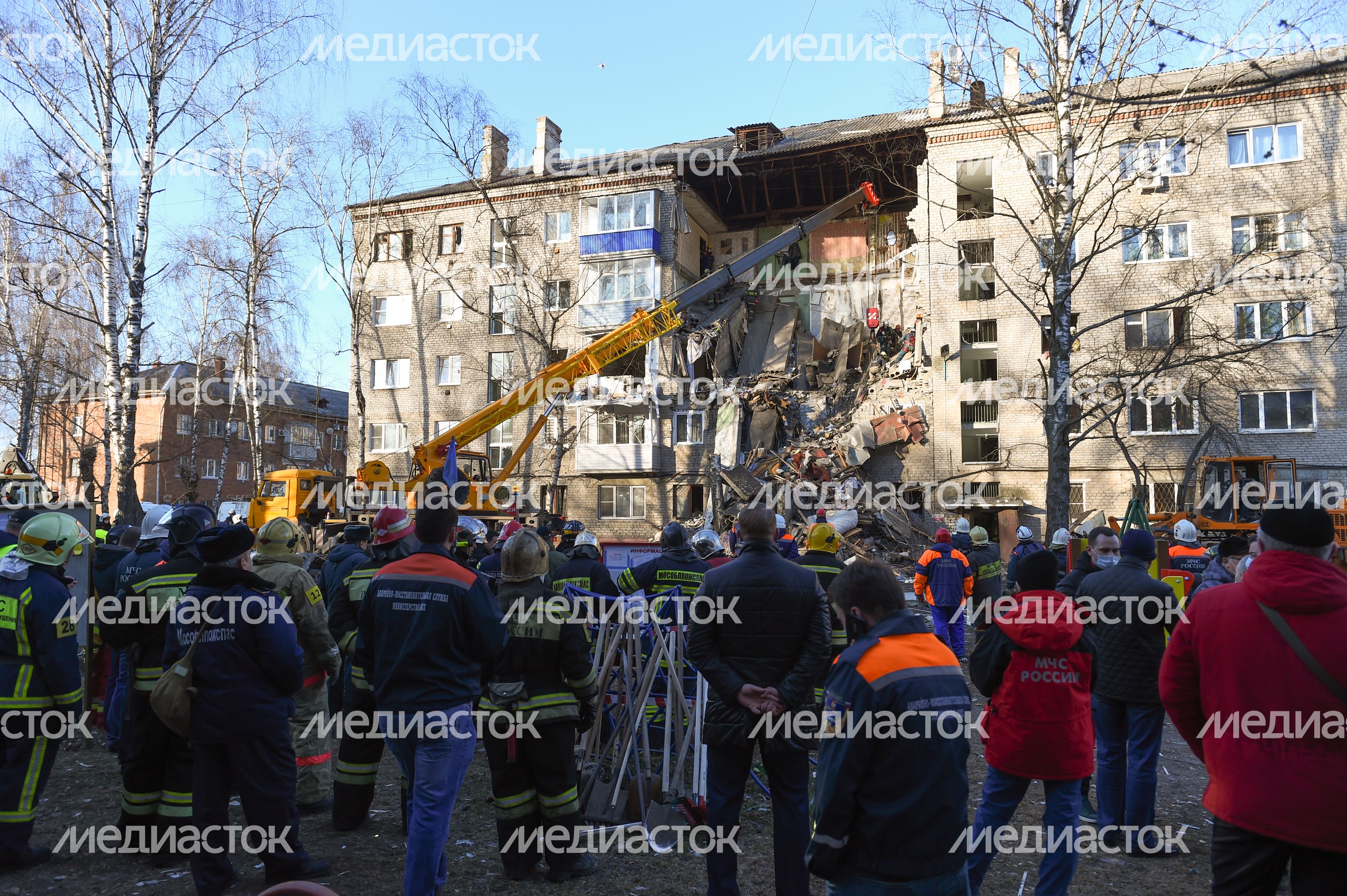 Кадры с места взрыва газа в многоквартирном доме в Орехово-Зуеве